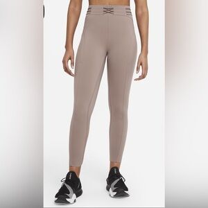 Nike City Ready Tight Fit 7/8 Training Tights Mauve Taupe DA0261 Size XS